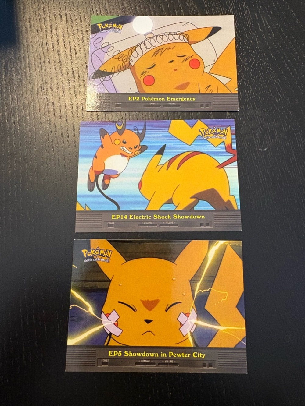 Vintage Rainbow-Edged Pokémon TV Animation Edition Cards - set of 3